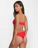 RVCA Women's Daisies Cheeky Bikini Bottoms - Red