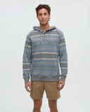 Tentree Mens Woodrow Brushed Cotton Hoodie - Graphite Multi Stripe