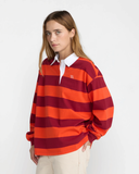 RVCA Women's Academy Long Sleeve Rugby Shirt - Brick