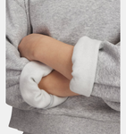 Under Armour Girls' UA Rival Fleece Oversized Crew - Mod Gray Light Heather / White - 011
