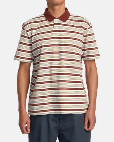 RVCA Mens Uptown Stripe Polo Short Sleeve Polo Shirt