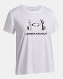 Under Armour Girls UA Tech™ Print Fill Tee - White / Black - 100