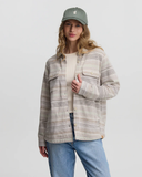Tentree Womens Somerset Shacket - Sand Stone Multi Stripe