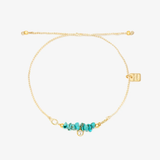 Pura Vida Turquoise Bead Gold Charm Dainty Bracelet ~ Natural