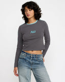 RVCA Womens Hills Long Sleeve Shirt - Gravel