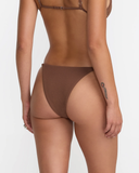 RVCA Womens Crinkle Beaded Skimpy Bikini Bottoms - Chocolate