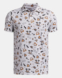Under Armour Boys' UA Matchplay Printed Polo - White / Orange Bloc / Castlerock - 100