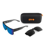 Spy Cyrus Switch Sunglasses - Translucent Gunmetal - Happy Blue Mirror/Gray