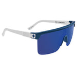 Spy Flynn 5050 Sunglasses - Matte Blue Matte White - Happy Gray Green Blue Mirror
