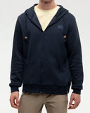 Tentree Mens Woodblock Ten Zip Hoodie - Midnight Blue Canyon Blue
