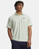 Under Armour Men's UA Matchplay Printed Polo - White / Green Citrine / Academy - 102