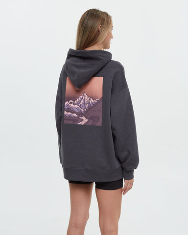 Tentree Womens Emerald Edge Oversized Hoodie - Graphite Moonscape