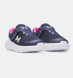 Under Armour Girls' Infant UA Surge 4 AC Running Shoes - Midnight Navy / Rebel Pink / White - 410