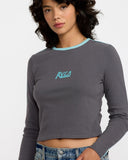 RVCA Womens Hills Long Sleeve Shirt - Gravel