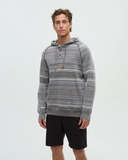 Tentree Mens Woodrow Brushed Cotton Hoodie - Meteorite Black Multi Stripe