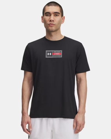 Under Armour Men's UA Woven Label Short Sleeve - Black / White - 001