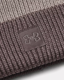 Under Armour Women's ColdGear® Infrared Halftime Ribbed Pom Beanie - Pewter / Ash Taupe / Metallic Champagne Gold - 294