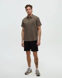Tentree Mens Hopkins Shortsleeve Button Up Pocket Shirt - Timber Meteorite Black