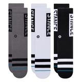Stance OG Crew Socks 3 Pack - Black/White