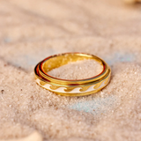 Pura Vida Enamel Wave Fidget Ring ~ Gold