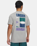 Under Armour Men's Block Logo Short Sleeve - Titanium / Rack Green - 069
