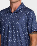 RVCA Mens Sport Vent Polo - Moody Blue