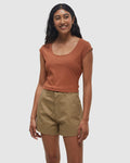 Tentree Women's Piper Regular Fit Scoop Neck T-Shirt - Clay Tile