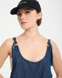 Volcom Women's Lived In Short Romper - Deja Blue