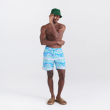 Saxx Mens Oh Buoy Stretch Volley 7" Swim Short - Geo Gradiant- Multi