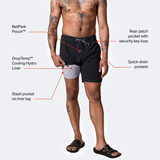 Saxx Mens Oh Buoy Stretch Volley 7" Swim Short - Geo Gradiant- Multi
