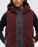 Tentree Womens Collins Vest - Deep Burgundy / Meteorite Black