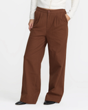 RVCA Womens Latitude Trousers - Chocolate