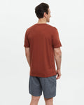 Tentree Mens Baker Henley Basic Shortsleeve Button T-Shirt - Sequoia