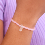 Pura Vida Intention Stretch Bracelet ~ Rose Quartz