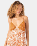 Roxy Women's Ray Of Sunshine Cover Up Dress - Rust Multi
