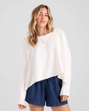 Volcom Women's Gnarly Crew - Star White