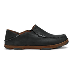OluKai Mens Moloā Leather Shoes - Black / Toffee