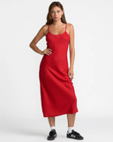 RVCA Womens Lets Dance Slip Dress - Pepper Red