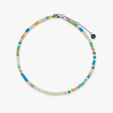 Pura Vida Bahama Bead Choker Necklace ~ Silver