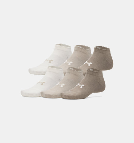 Under Armour Unisex UA Essential 6-Pack Socks - Taupe Dusk / Stone - 200