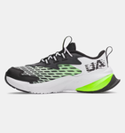 Under Armour Boys' PS UA Scramjet 7 Running Shoes - White / Hyper Green - 100