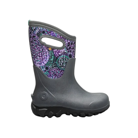Bogs Kids' Classic Seamless Dandelion Insulated Winter Boots - Dark Gray Multi