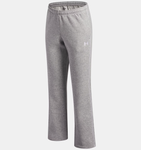 Under Armour Girls' UA Rival Fleece Piped Pants - Mod Gray Light Heather / White - 011