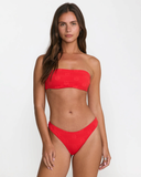 RVCA Women's Daisies Cheeky Bikini Bottoms - Red