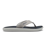 OluKai Mens Pili Waterproof Leather Sandals - Ash / Mood Indigo