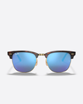 Ray-Ban Clubmaster Sunglasses - Sand Havana W/ Grey Blue Mirror