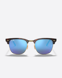 Ray-Ban Clubmaster Sunglasses - Sand Havana W/ Grey Blue Mirror