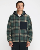 RVCA Mens Del Mar Sherpa Zip Hoodie - Balsam Green