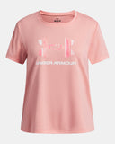 Under Armour Girls UA Tech™ Print Fill Tee - Posh Pink / White - 603