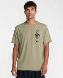RVCA Mens Barron Venom Short Sleeve Tee - Covert Green